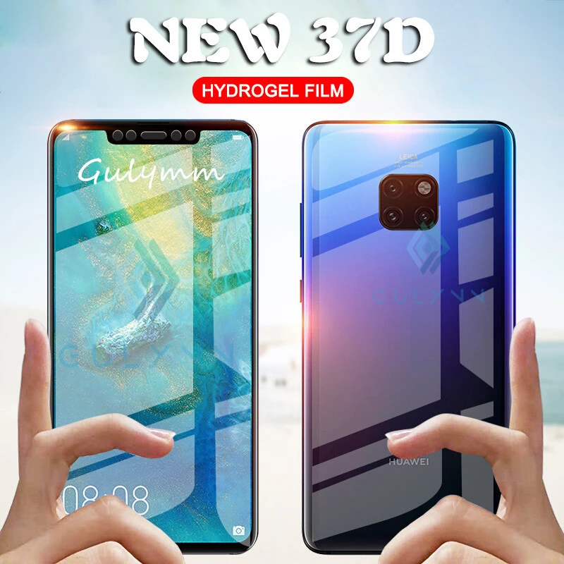 Передняя и задняя защитная пленка 37D для Huawei P30 Pro P40 P20 Mate 20 Lite Гидрогелевая Honor 9X