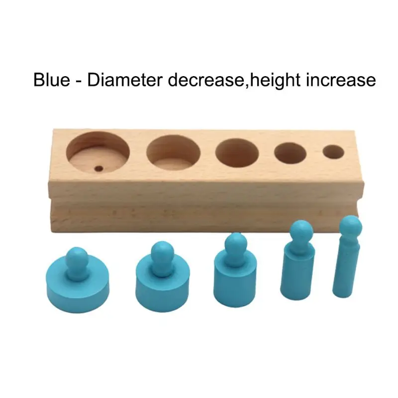 Детская деревянная розетка цилиндр набор для раннего обучения по системе Монтессори игрушки наборы для малышей развивающие инструменты E65D