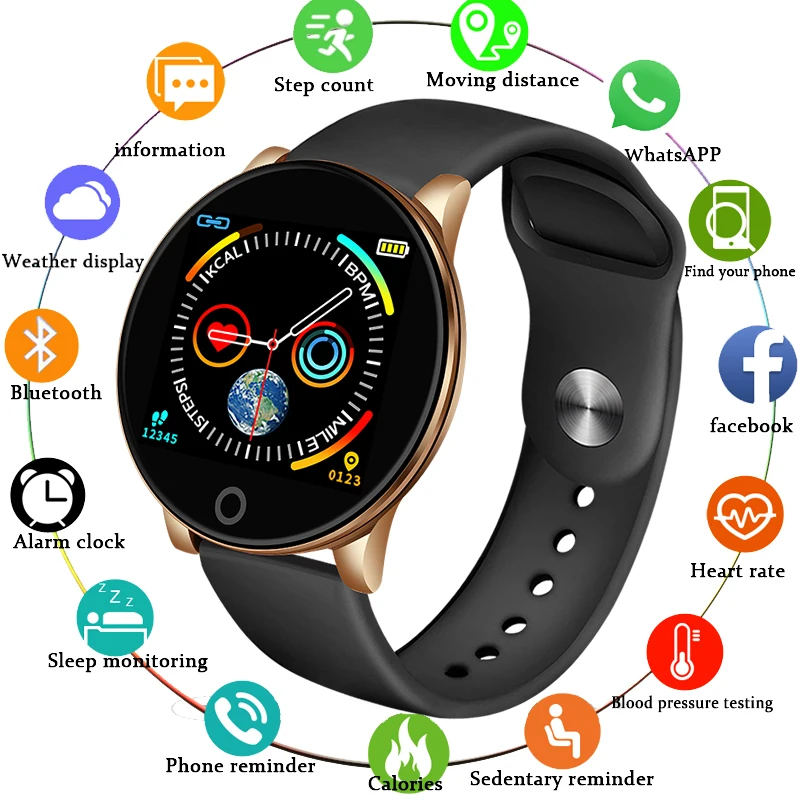 

LIGE 2019 New Smart Watch Men IP68 Waterproof Sport Smartwatch Heart Rate Monitoring Weather display Smart Band for IOS Android