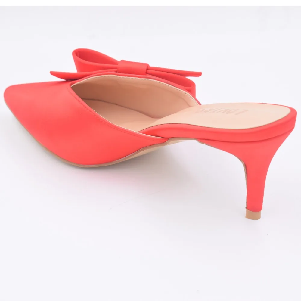 LOVIRS/женские босоножки с закрытым и острым носком и бантиком; милые босоножки на среднем каблуке для зрелых женщин; вечерние свадебные босоножки