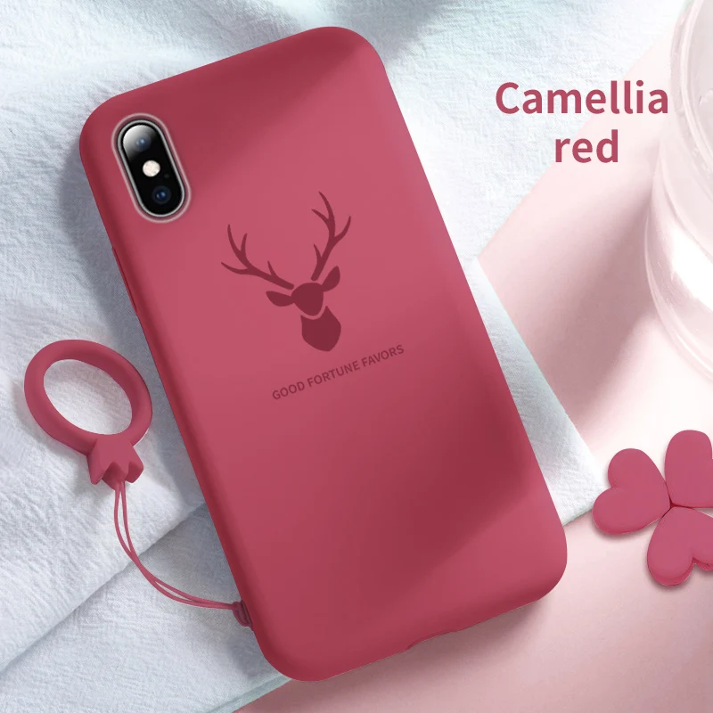 ASINA жидкий силиконовый чехол для iPhone XR 6 7 8 plus скандинавский стиль модный с оленем