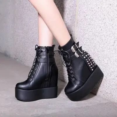 

Winter thick base inside heighten waterproof stage fashionable Martin female boots
