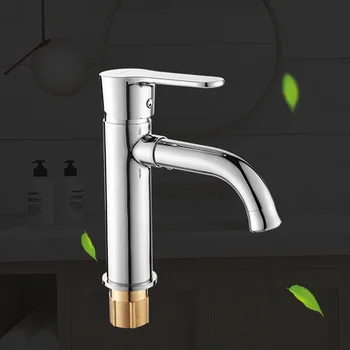 

Bathroom Basin Brass Faucet Hot and Cold Water Faucets Washbasin Tap 360 Degree Rotating Outlet Chrome Plating Ceramic Spool