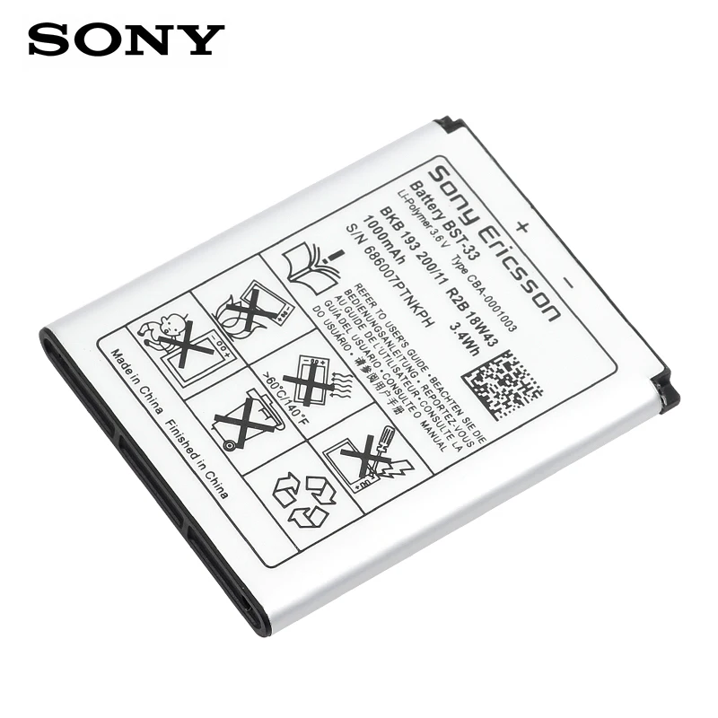 SONY оригинальный BST 33 аккумулятор для телефона 1000 мАч Sony Ericsson W610i W660i W705 W880i Z530i K630 K790