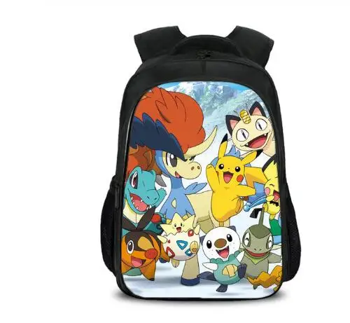 Аниме Рюкзак Pokemon Карманный Монстр школьная сумка Ash Пикачу школьные рюкзаки для девушек мальчиков рюкзак для переноски детей Детский рюкзак для книг - Цвет: picture color