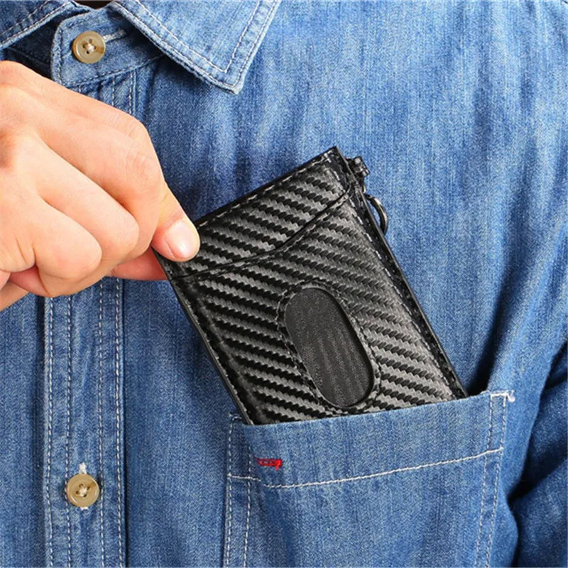 RFID Блокировка кредитных ID держатель для карт Anit-theft кошелек кожаная карта для мужчин и женщин автоматический всплывающий Чехол для карт кошелек для путешествий