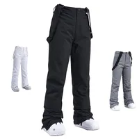 High Quality Men Women Winter Thick Warm Skiing Pants Windproof Waterproof Suspender Trousers Snow Snowboard Pants Plus Size 1