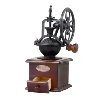 

Vintage Manual Coffee Grinder Great Gift Wooden Coffee Grinder Roller Grain Mill Hand Crank Coffee Grinders Home Kitchen Tools