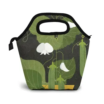 

Sweet Peas Lunch Bag Boxes Bags Portable Insulated Picnic Food Box for Women Men