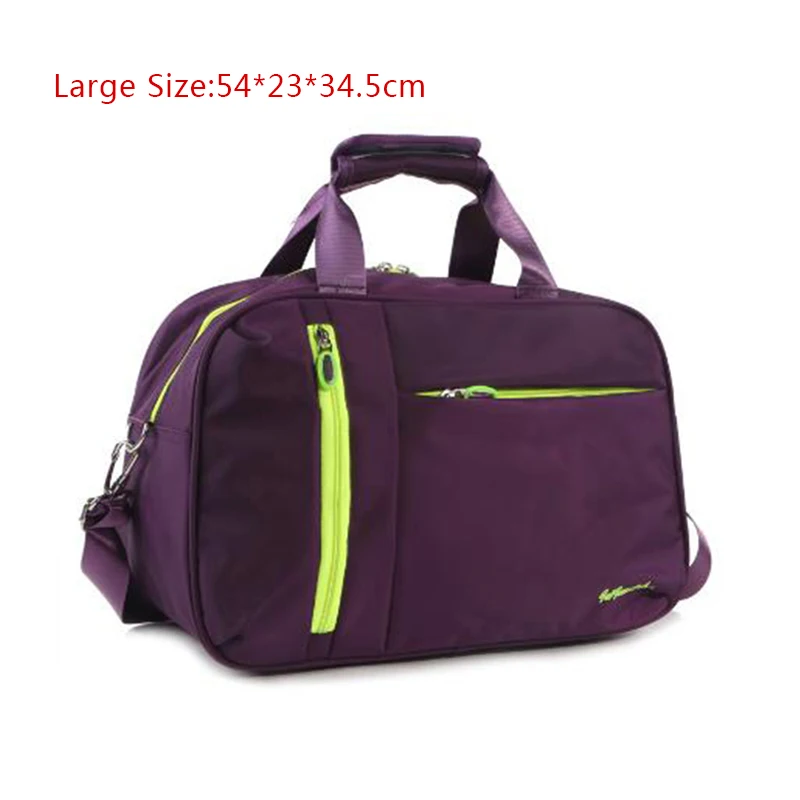 Large Purple Wobag Мужская портативная дорожная сумка для путешествий, нейлоновая Повседневная одноцветная сумка для багажа, сумка-тоут, водонепроницаемая Женская дорожная сумка - Цвет: Large Purple