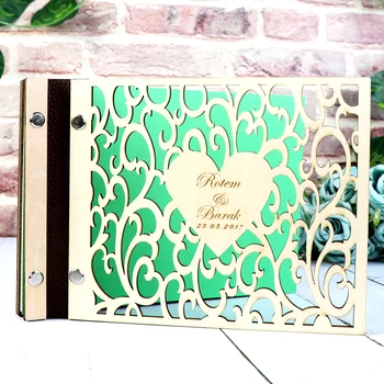 

Custom A4 Mr&Mrs Name Date Wooden Wedding Signature GuestBook,Rustic Wedding Guest book, Bride and Groom Party Decor Gift Favors