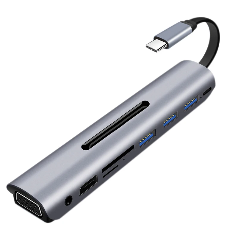 Type C-Hdmi концентратор адаптер 4K Usb C 3,1 на Vga 60 Гц 3,5 мм аудио конвертер с Tf Sd слот для карты 9 в 1 конвертер для Macbook Huawe