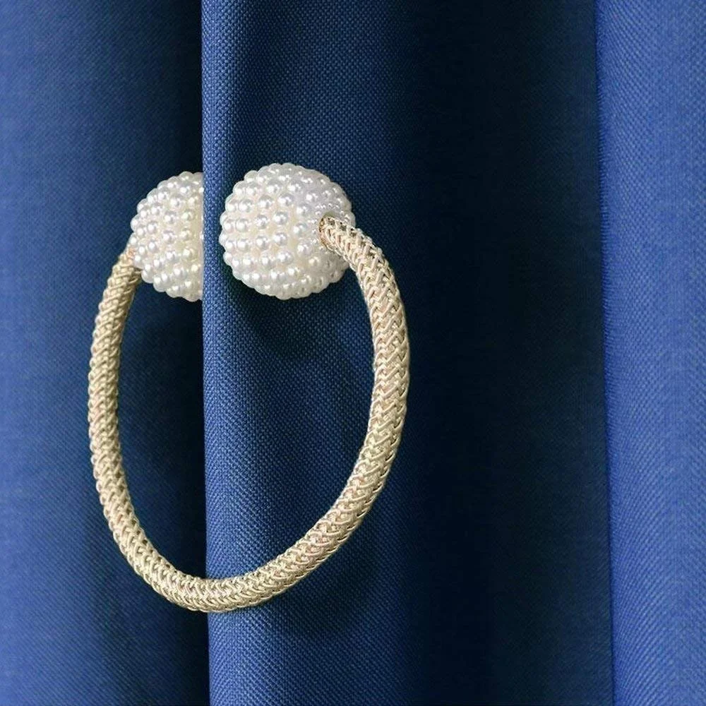 1Pc Magnetic Curtain Tieback Tie Backs Holdbacks Buckle Clip Strap Magnet Pearl Ball Curtain Hanging Belts Rods Rope Accessoires
