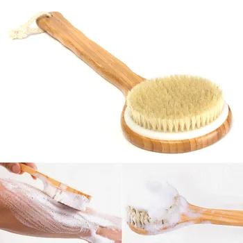 

Natural Long Wood Body Brush Massager Handle Bristle Back Body Bath Shower SPA Skin Care 40cm Body Brush Cleaning Tool