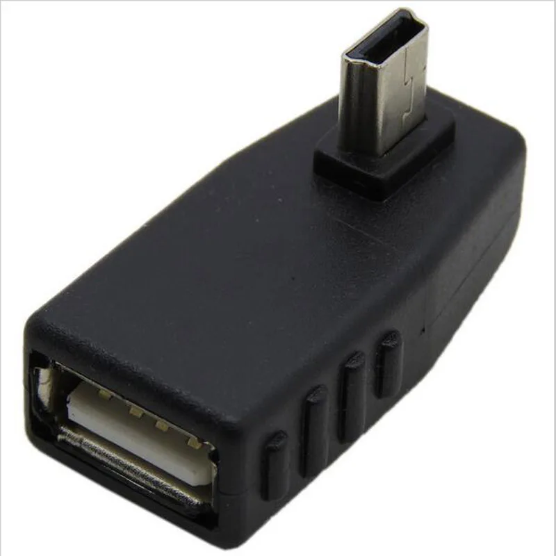 Для автомобильных MP3 MP4 планшетов, телефонов, u-диск, мини-usb, 5-контактный штекер, USB, женский, 90 градусов, конвертер, соединитель, синхронизация данных, адаптер OTG