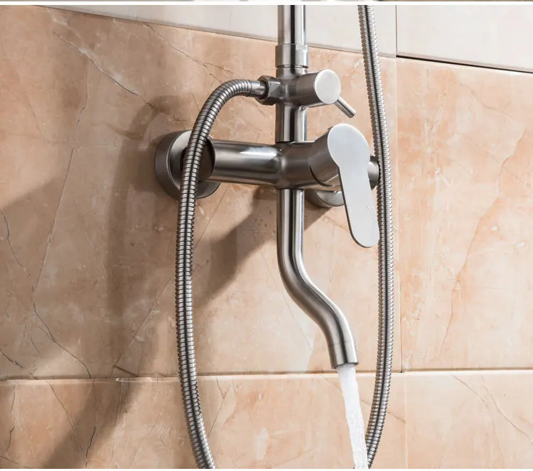 Description Picture 5 of itemBathroom Shower Rainfall Hot&cold Mixer Brushed Shower Haed Bathtub Thermostatic Shower System Set