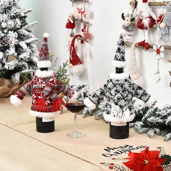 

Christmas Wine Bottle Cover Merry Christmas Decor For Home 2020 Natal Noel Christmas Table Decor Xmas Gift Happy New Year
