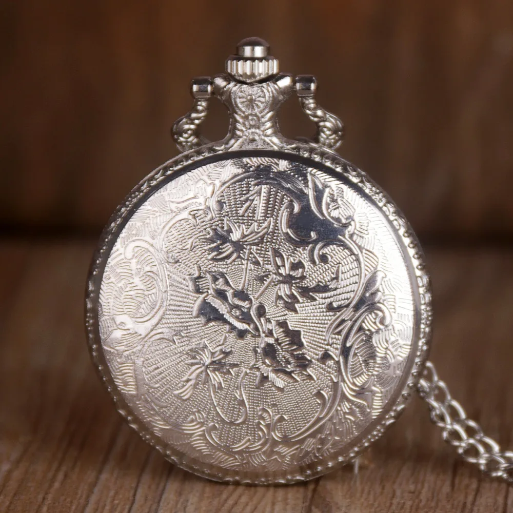 Новые серебряные кварцевые карманные часы Sally Jack Skellington с ожерельем карманные часы на цепочке Мужские Женские Relogio De Bolso