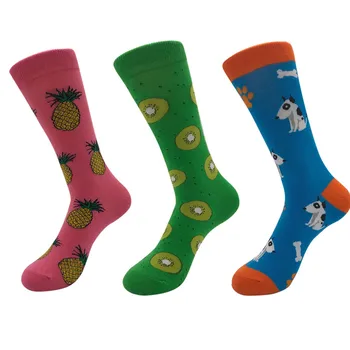 

Unisex Casual Cotton Socks Fashion Mens Women Socks 2019 New Arrival Green Avocado Long Knee Sock