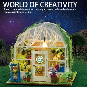 

DIY Mini Romantic Wooden Flower House Handmade Assembly Building Model Toy Set