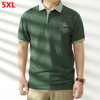 

Large size men's large short-sleeved male 5XL 4XL lapel plus size XL oversized half-sleeve solid color POLO shirt