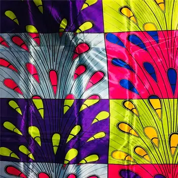 

Fashionable African Wax Printed Organza Ribbon fabric 2 yards silk fabric ! L71329
