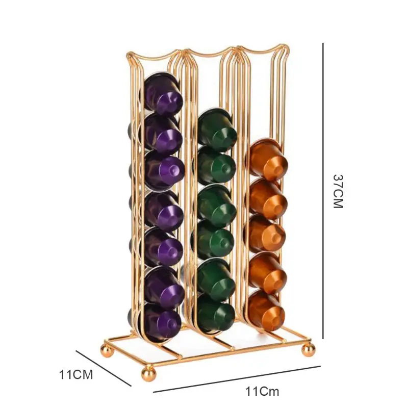 Высококачественный стеллаж для хранения кофейных капсул металлический держатель кофейных капсул Железный хромированный Кронштейн хранение кофейных капсул
