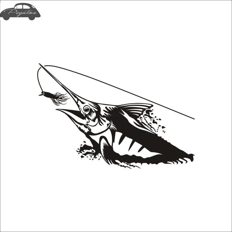 Pegatina Sailfish Fish Dorado Car Decal Swordfish Posters Boat Decals Decor Mural Wall Sticker Angling Hooks Shop Vinyl
