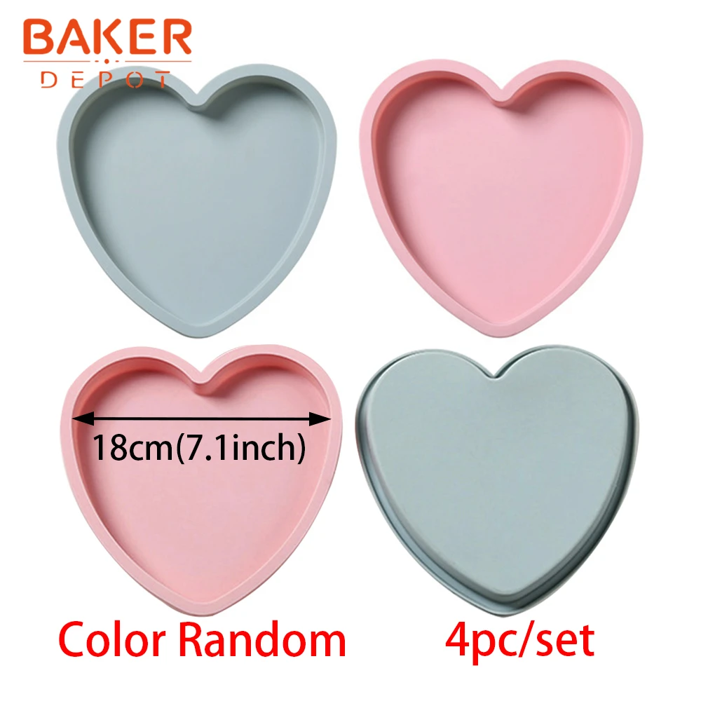 BAKER DEPOT Радужная форма для торта силиконовая форма для торта выпечка круглый торт пицца форма в виде гамбургера DIY День рождения упаковка из 4 - Цвет: CDY-480-4