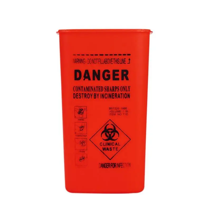 Sharps Container Collection Box Bin Medical Capacitance Sharp Durable Biohazard Piercing Needles Tattoo Artist Waste Box