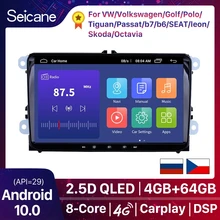 Seicane-reproductor Multimedia con GPS para coche, Radio con Android 10, 2DIN, para VW/Volkswagen/Golf/Polo/Tiguan/Passat/b7/b6/SEAT/leon/Skoda/Octavia