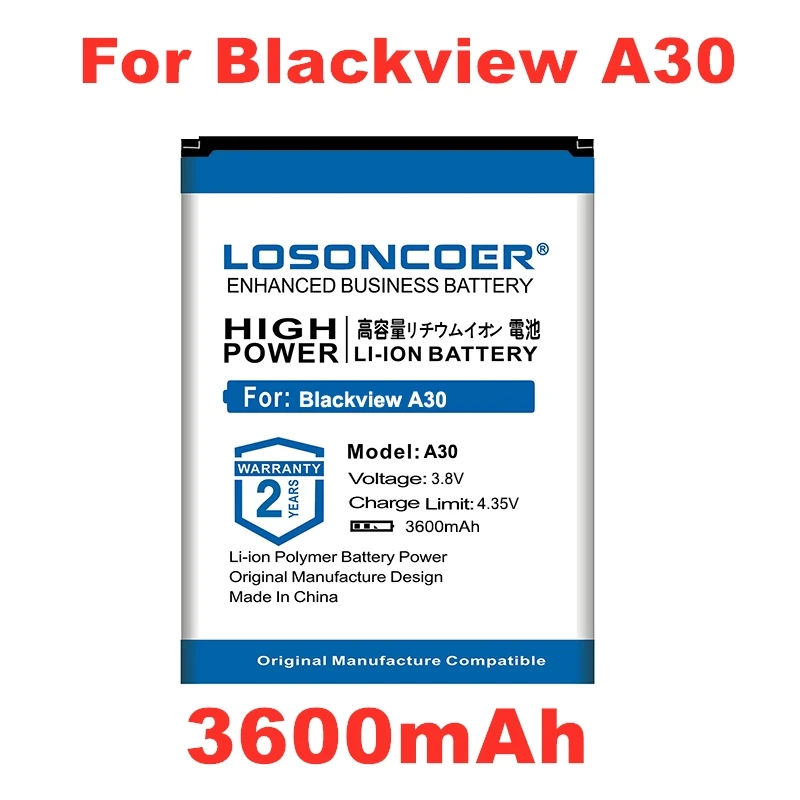 LOSONCOER 3600 мАч батарея для Blackview A30 Замена литий-ионных батарей батарея мобильного телефона