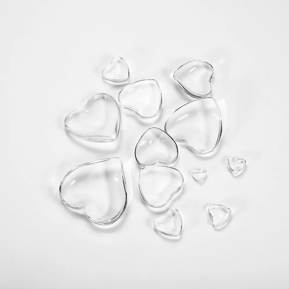 10-50 stücke 6-30mm Herz Form Flache Rückseite Glas Cabochon Transparent Klar Kristall Cabochon Cameo Für diy Schmuck Machen Lieferungen – Detail 12