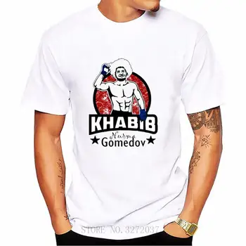 

2019 Summer Men Khabib Nurmagomedov Boxing T-Shirt Round Neck Short Sleeve Tops 100% Cotton Tees
