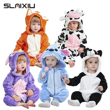 

SLAIXIU Baby Sleeper Cotton Pajamas For Children Girls Cartoon Anime Panda Kids Costume Boy Sleepwear Newborn Blanket Jumpsuit