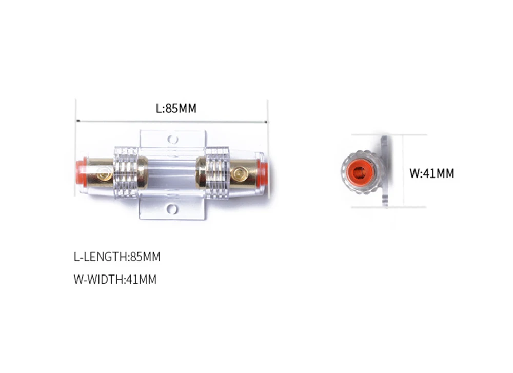 Car Audio Inline AGU Fuse 4/8 Gauge AGU Fuse Holder Gold Plated For Car Alarm fitters, Auto electricians and Diy use