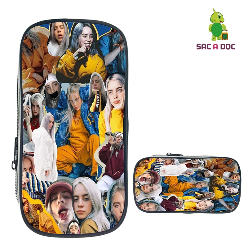Billie Eilish, школьный рюкзак для девочек, женская сумка для колледжа, сумка для книг, дорожные сумки на плечо, подростковые холщовые рюкзаки, Mochila Escolar - Цвет: Коричневый