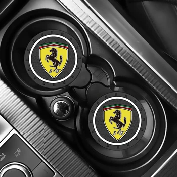 

2PCS Car Water Cup Bottle Holder Anti-slip Pad Mat Silica Gel for Ferrari California GTC4 Lusso F430 458 488 599 Roma styling