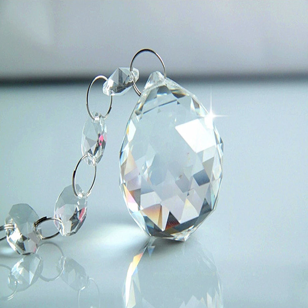 

Ball Lamp Decorative Transparent Crystal Pendant Indoor Craft Chandelier Hanging Accessories Home Artificial Reflection Prisms
