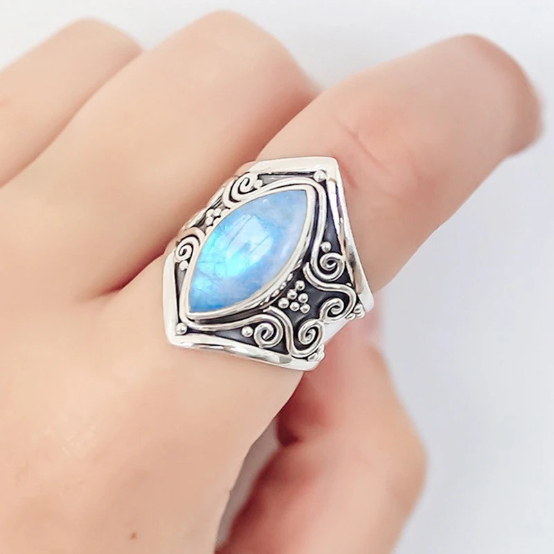 

European&American Retro Oversize Crystal Zircon Ladies Rings Bridal Finger Jewelry Wedding Engagement Promise Rings For Women