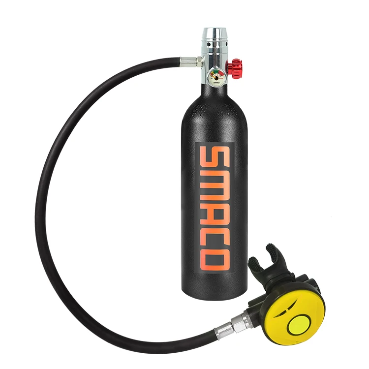SMACO оборудование для дайвинга мини-цилиндр для подводного плавания S400 1L кислородный воздушный резервуар для подводного дыхания 15 минут - Цвет: black
