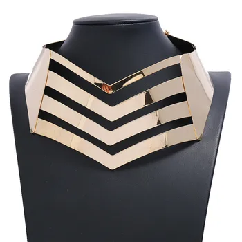 

LZHLQ Metal Geometic Statement Necklace Women Jewelry Punk Style Necklaces Pendants Fashion Collier Rock Street Female