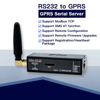 

Smallest Elfin-EG10 Serial Port Device Connect to Network Modbus TPC IP Function RJ45 RS232 to GSM GPRS Serial Server