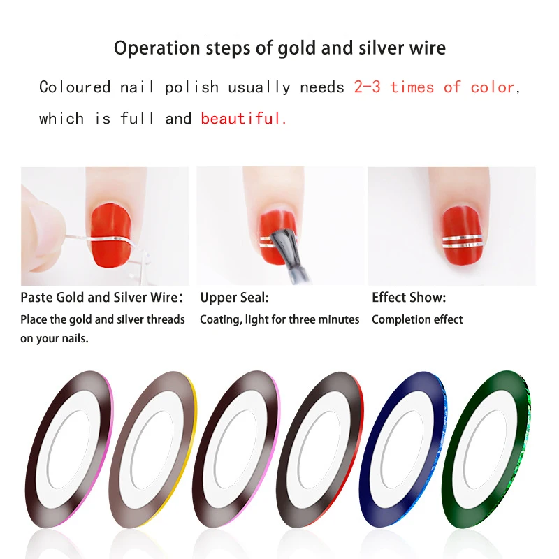 MSHING99 украшения для дизайна ногтей наклейки для ногтей смешивание 30 цветов рулонов лента линия для домашнего маникюра наклейки