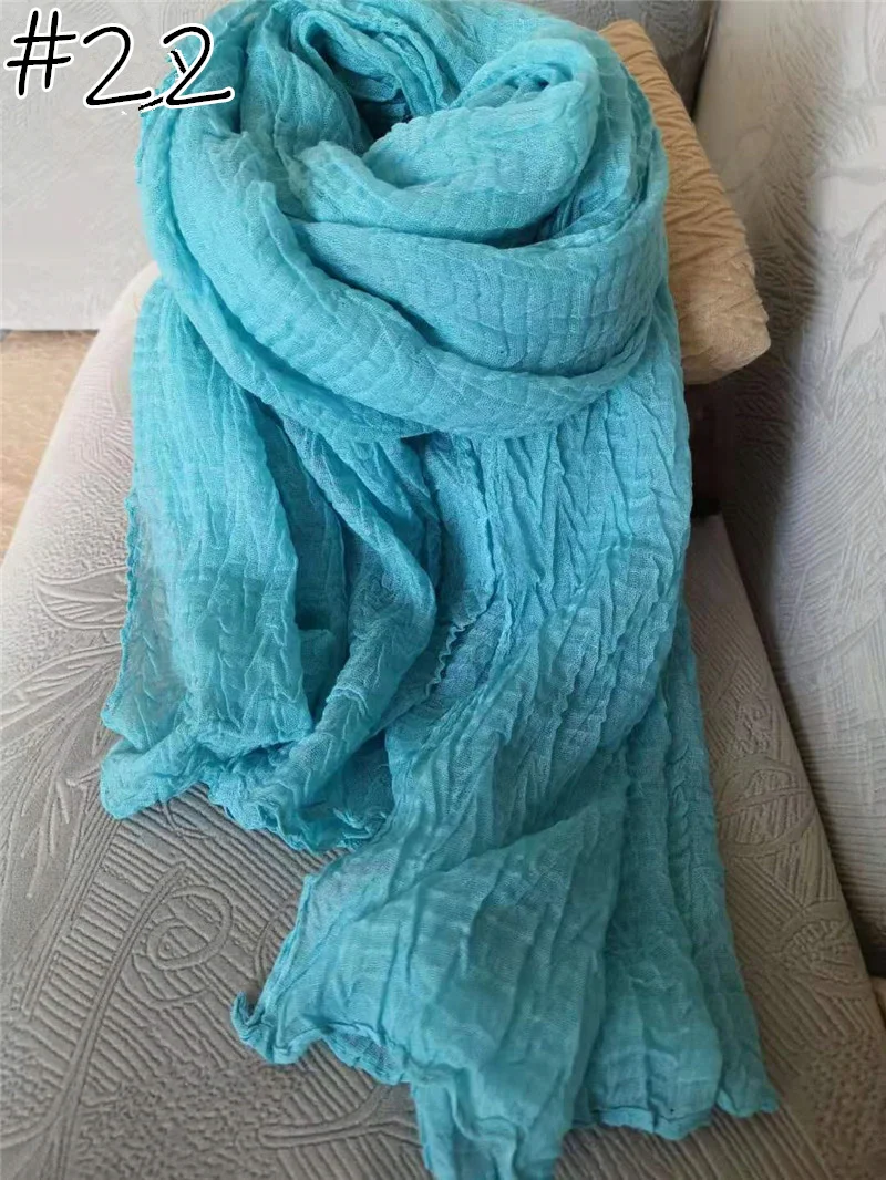 1 шт морщин однотонный шарф-хиджаб вуаль мягкие женские шарфы и шали echarpe мягкие женские мусульманские хиджабы