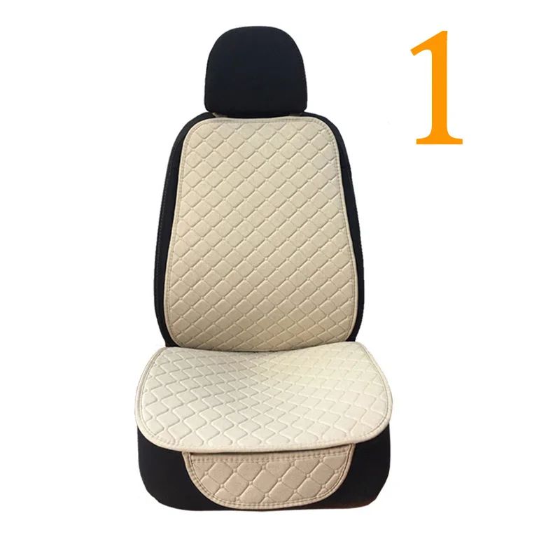 1 pcs beige 1 шт. Лен сиденья протектор спереди Подушка для спины Pad коврики со спинкой для Авто автомобильной интерьер грузовик внедорожник или Ван - Название цвета: 1 pcs beige