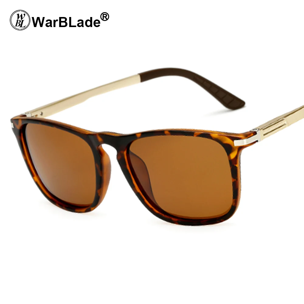 leopard brown Бренд WarBLade поляризованные Квадратные Солнцезащитные очки для мужчин Мужская мода вождения очки для путешествий солнцезащитные очки высокого качества - Цвет линз: leopard brown