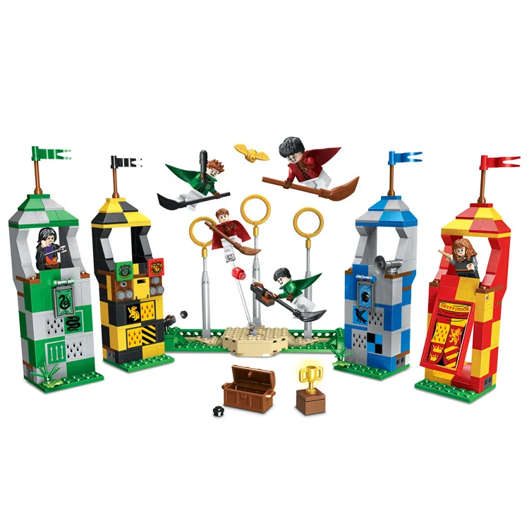 Online 536 figuras de Uds. Harri compatibles con Legoinglys 75956 bloques de construcción juguetes de ladrillo para niños juegos de Quidditchs mágicos de películas Harri