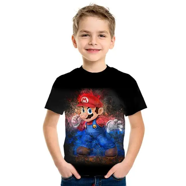 Новинка года; детская футболка в стиле Харадзюку футболка с 3d принтом «Супер Марио» для мальчиков и девочек с героями мультфильмов летние модные детские топы с короткими рукавами - Цвет: NT-940