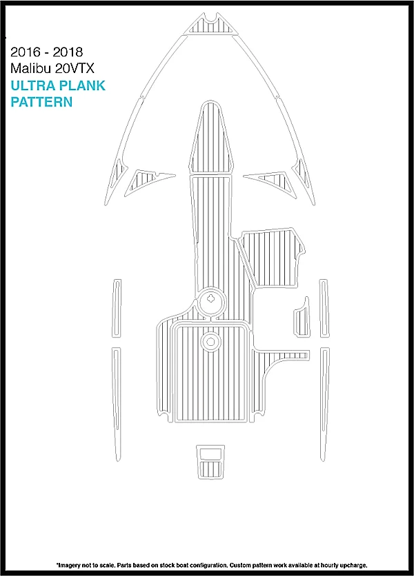 Malibu 20 VTX Cockpit Pad лодка EVA Тиковый настил 1/" 6 мм